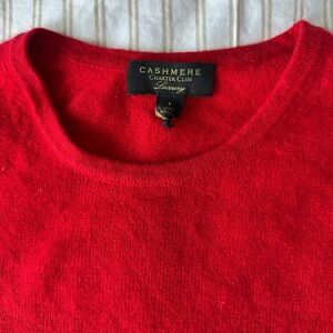 Charter Club Cashmere Crewneck Sweater in Bright Red